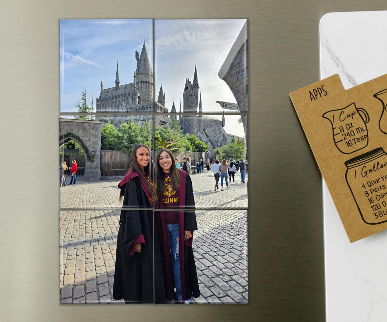 Puzzle magnet made from one photo split into six pieces